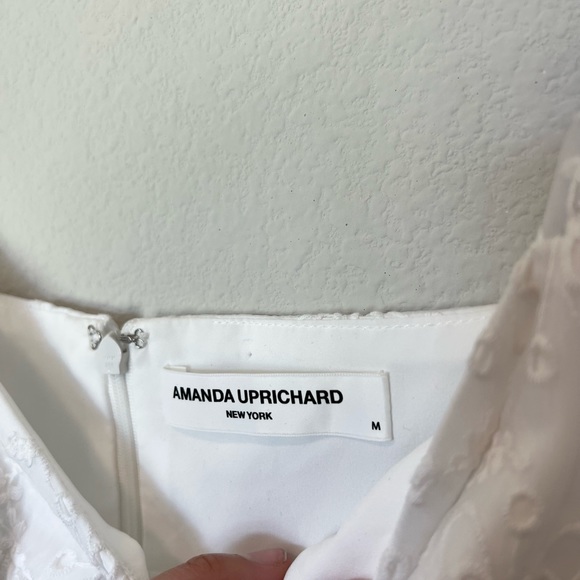 Amanda Uprichard Candia White Eyelet Lace Puff Sleeve Dress in Sugar Embroidery - Picture 9 of 11